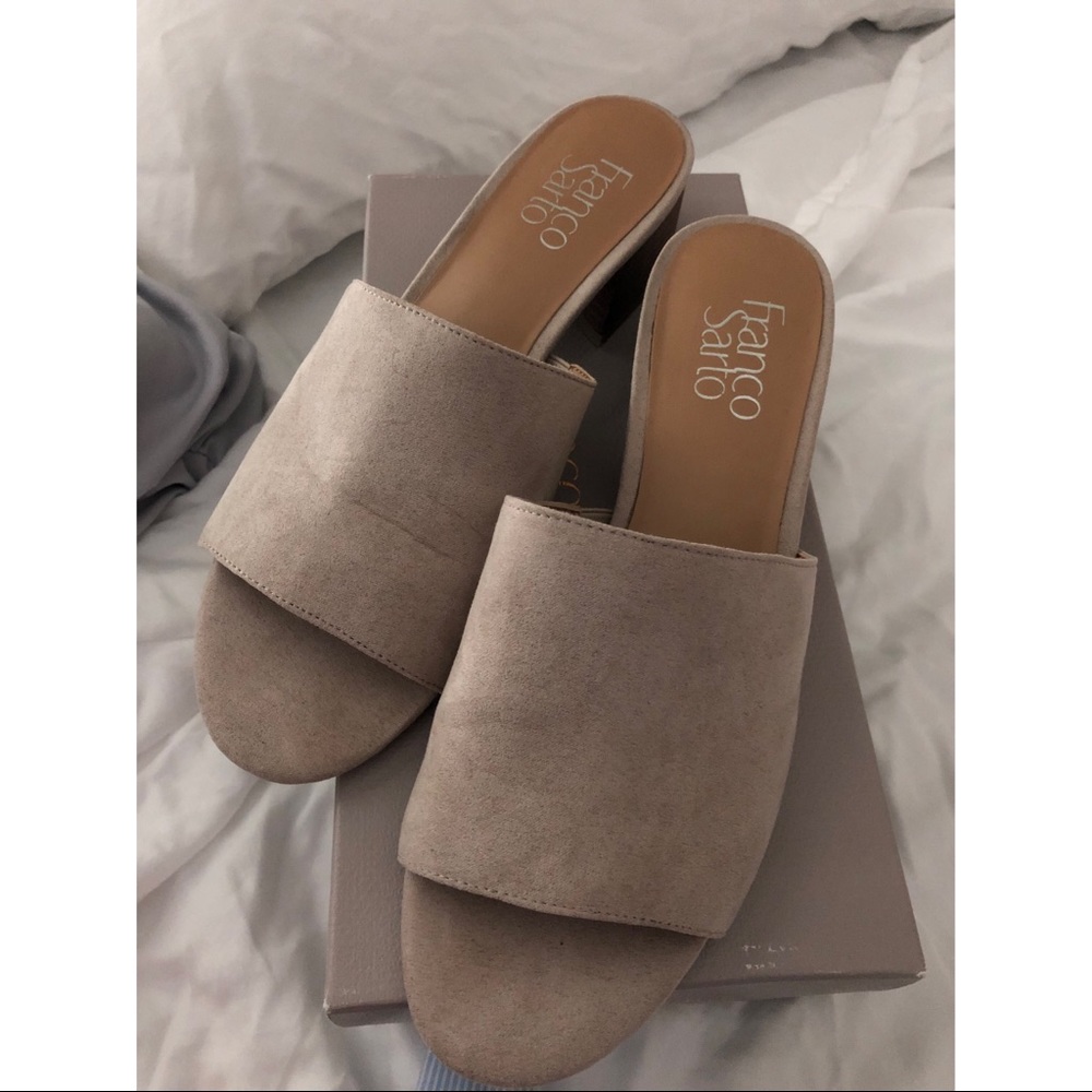 Franco Sarto taupe mules